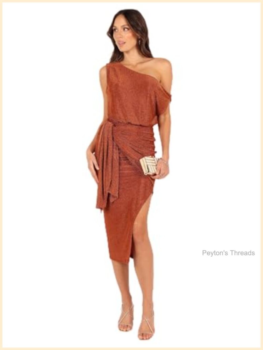 Petal & Pup Santiago Off Shoulder Midi Dress Women's Cocktail Asymmetric